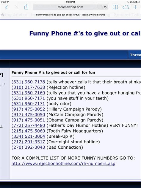 hilarious numbers to prank call